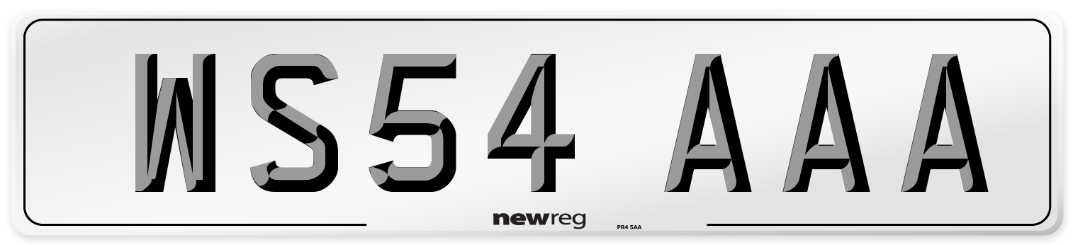 WS54 AAA Number Plate from New Reg